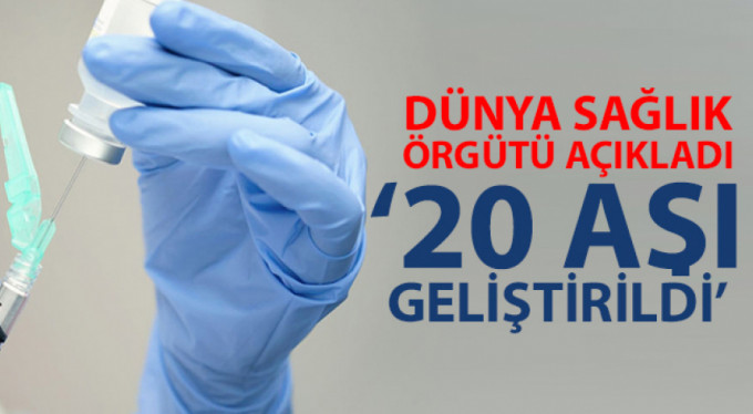 WHO: 'Korona virüse karşı 20 aşı geliştirildi'