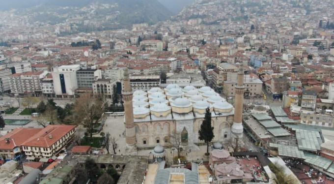 Bursa'daki sessizlik havadan böyle görüntülendi