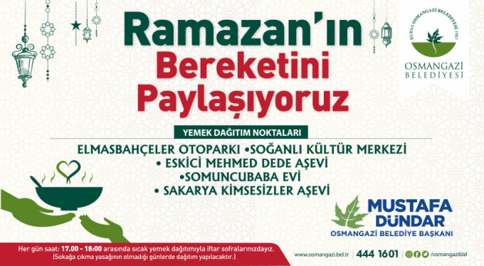 Osmangazi'den 5 noktada sıcak yemek dağıtımı