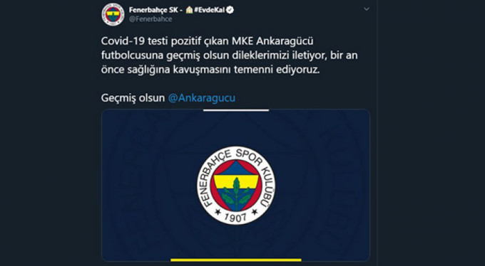 F.Bahçe'den Ankaragücü'ne geçmiş olsun