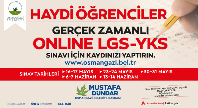 Gerçek zamanlı online LGS ve YKS başlıyor