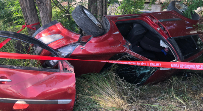 Bursa'da önce takla attı, sonra...