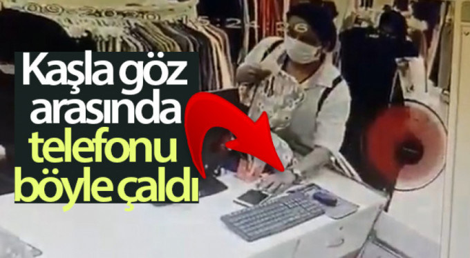 Hırsız kadın kamerada