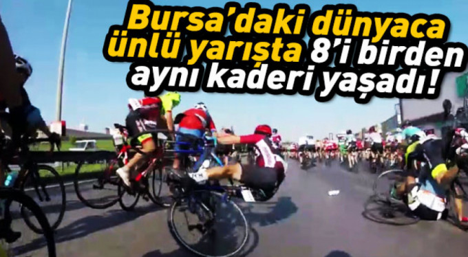 Bursa'daki yarışta kaza anları kameraya yansıdı
