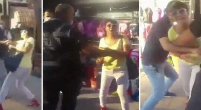 Maske takmamak için polislere böyle direndi