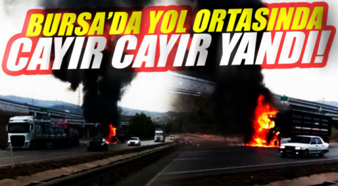 Seyir halinde alev alev yandı