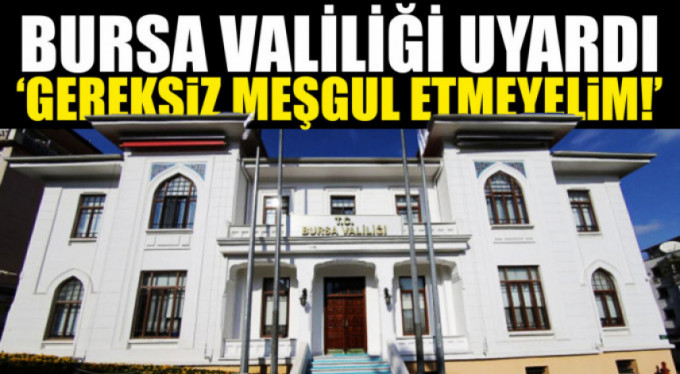 Bursa'da 112 için çok önemli uyarı