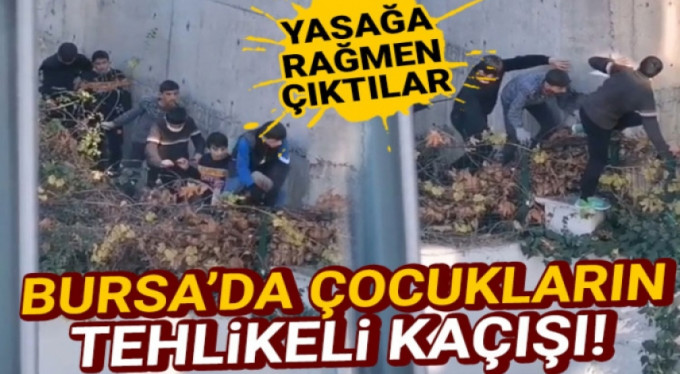 Yasakta sokağa çıkan çocuklar polisten böyle saklandı