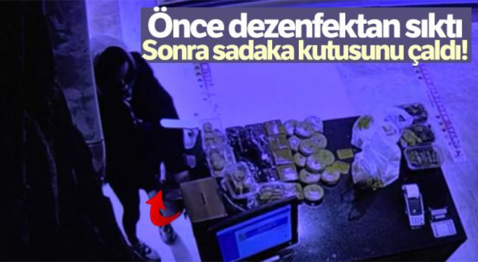 sadaka kutusunu çaldı