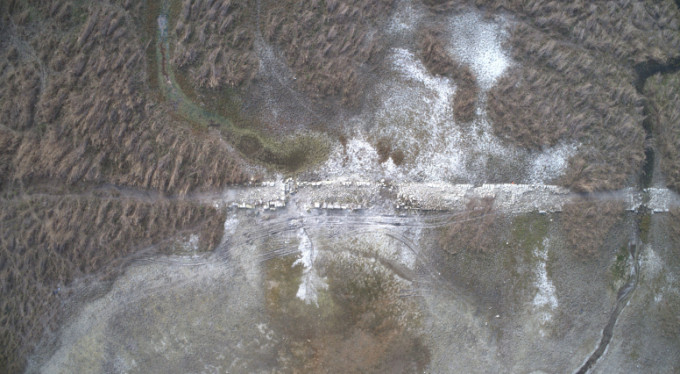 Sular çekilince tarihi Roma yolu ortaya çıktı