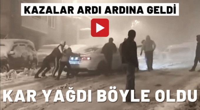 Bursa'da kar kazaları kamerada