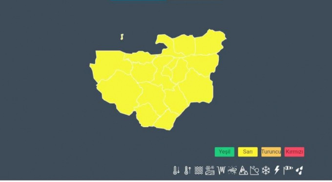Bursa için sarı uyarı