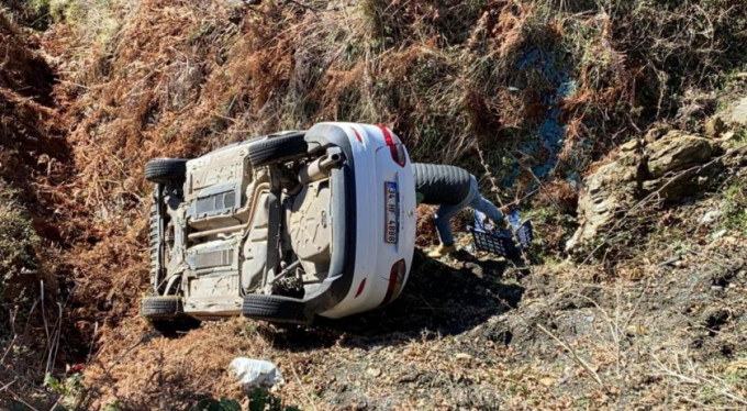 Uçurumdan yuvarlandı burnu bile kanamadı