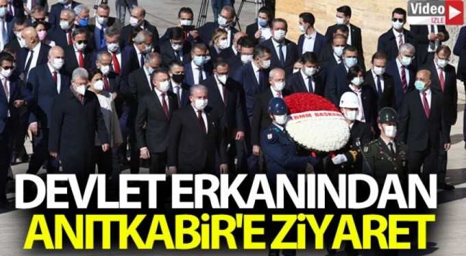 Devlet erkanından Anıtkabir'e ziyaret