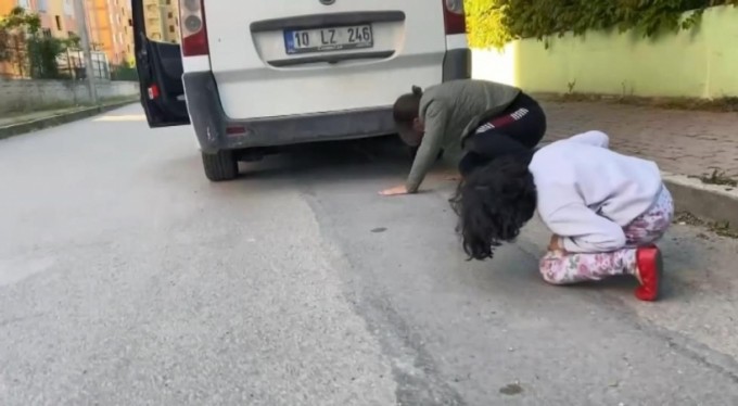 Aracın motoruna giren yavru kedi için seferber oldular