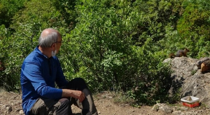 Sincapı beslemek için her gün Uludağ'a çıkıyor