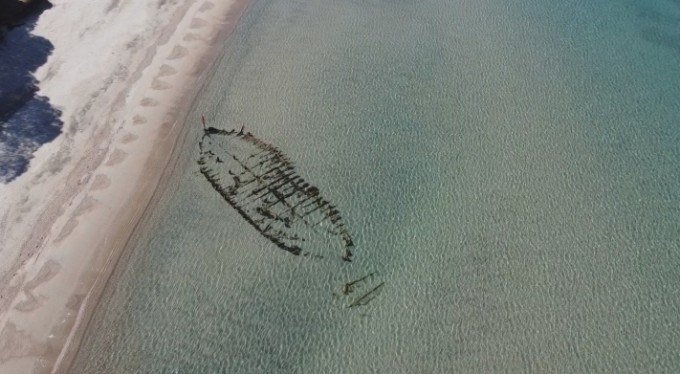 Çanakkale Savaşı'ndaki batık gemiler havadan görüntülendi