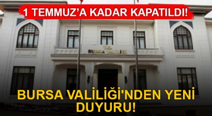 Bursa Valiliği'nden İl Hıfzıssıhha Kurul Kararı açıklaması