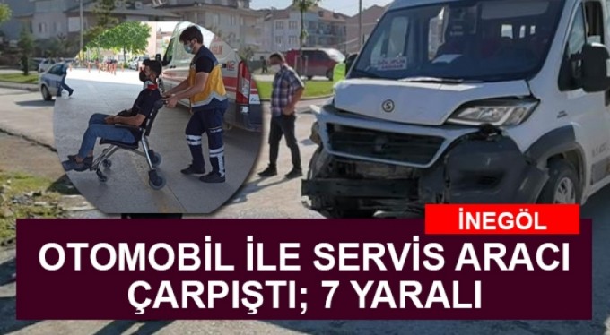 Otomobil ile servis aracı çarpıştı; 7 yaralı