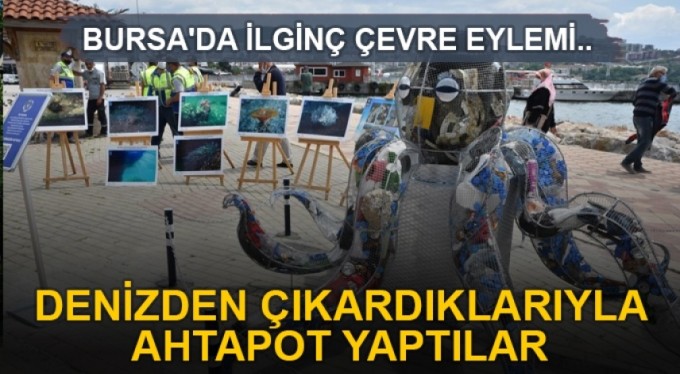 Denizden çıkardıklarıyla ahtapot yaptılar