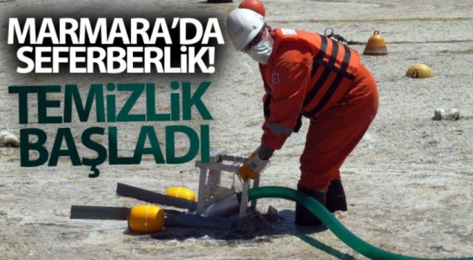 Marmara Denizi'nde deniz salyası temizliği başladı