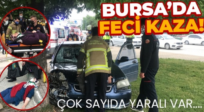 Bursa'da otomobil durağa çarptı: Çok sayıda yaralı!