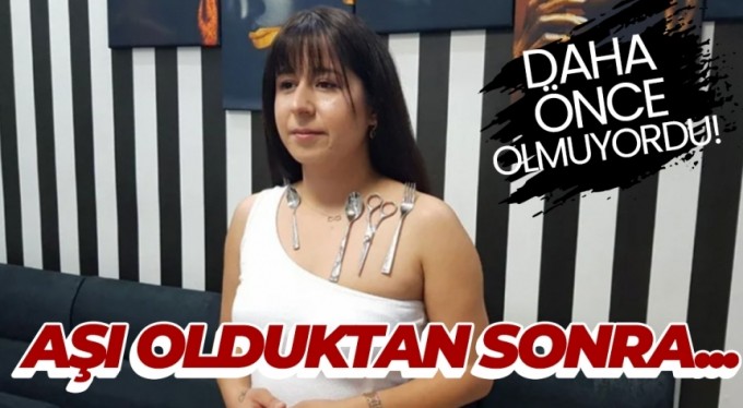 Vücuduna metal eşya yapışmasını Biontech aşısına bağladı