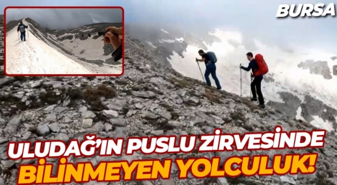 Bursalı dağcılardan Uludağ'ın 2543 metre yüksekteki zirvesinde zorlu tırmanış