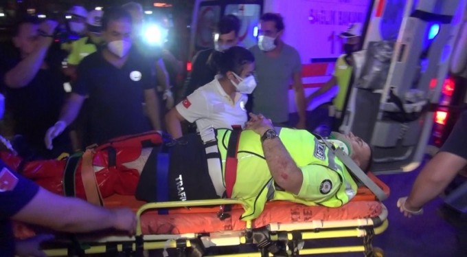 Bursa'da kaza geçiren polis memurunun durumu iyiye gidiyor