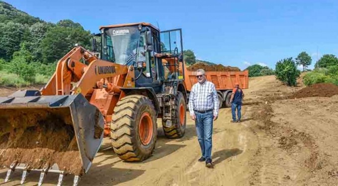 Karacabey Boğaz yolunda çalışmalar tam gaz