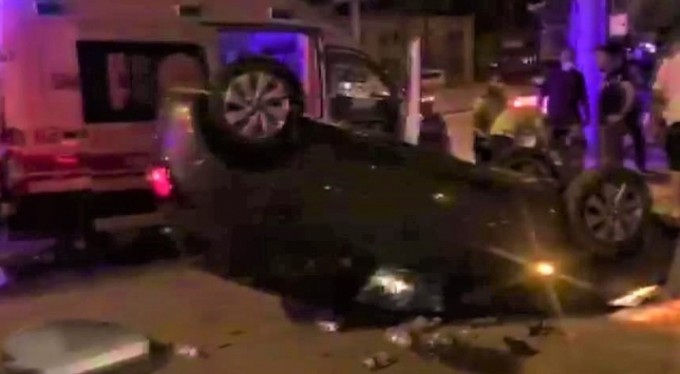 Takla atan araçtan sağ çıktı