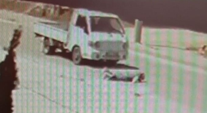 Kamyonet kazası kamerada