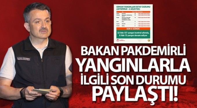 Bakan Pakdemirli, yangınlarla ilgili son durumu paylaştı