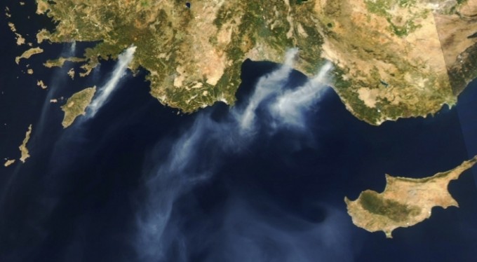 Köyceğiz yangını uydudan böyle görüntülendi