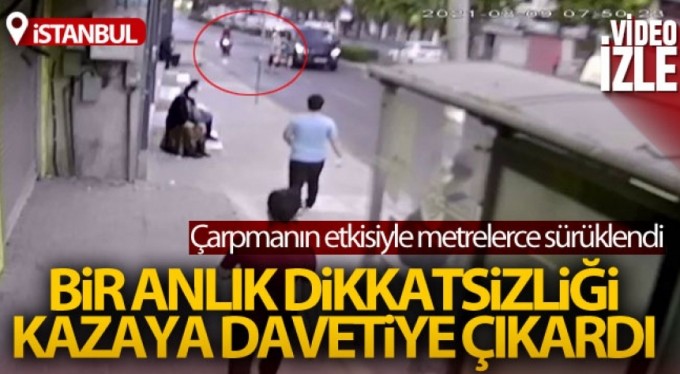 Kağıt toplayıcısına motosiklet çarptı