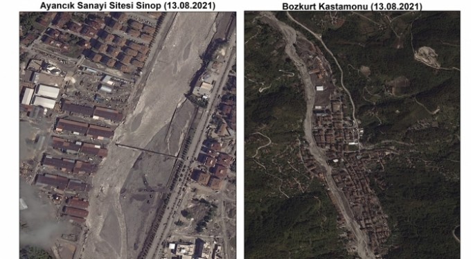 Sel felaketi uzaydan görüntülendi