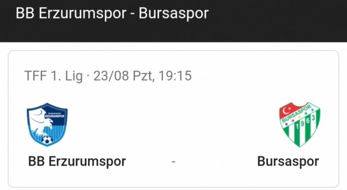 BB Erzurumspor-Bursaspor maçının saati değişti
