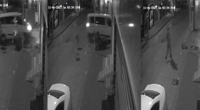Bursa'da feci kaza kamerada...Yaralıyı bırakıp böyle kaçtı