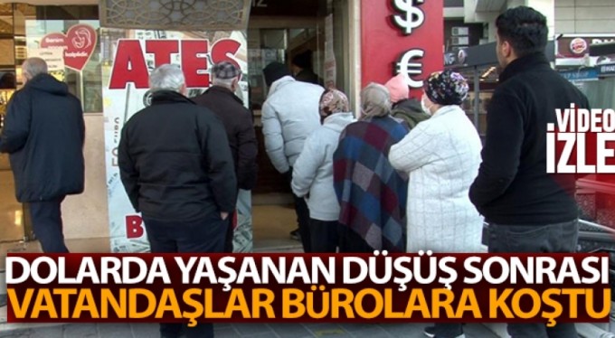 Dolar düştü, vatandaşlar döviz bürolarına koştu