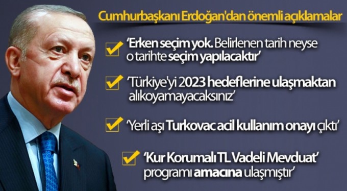 Cumhurbaşkanı Erdoğan'dan önemli açıklamalar