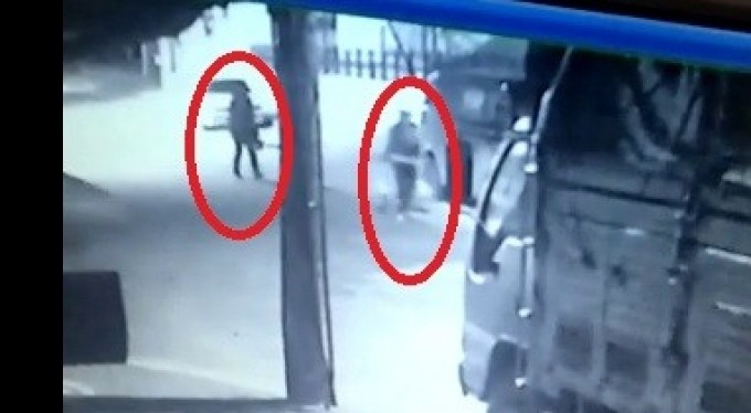 Akü hırsızları kamerada