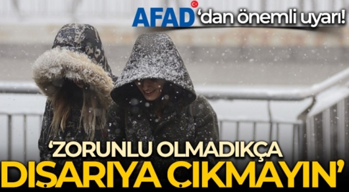 AFAD'dan 'soğuk ve yağışlı hava' uyarısı
