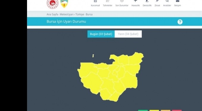 Meteorolojiden Bursa için son dakika uyarısı