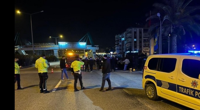 Yarışın sonu kaza ile bitti