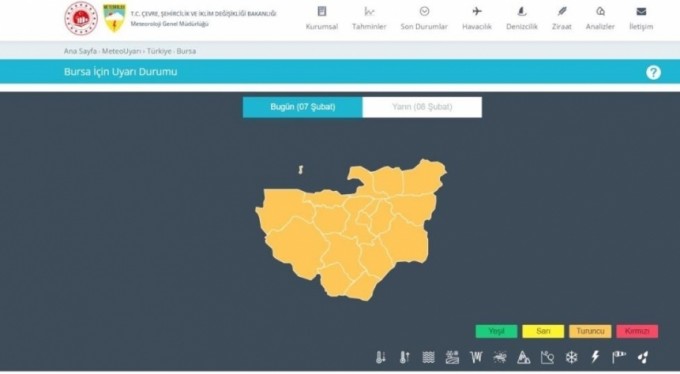Meteorolojiden Bursa için 2 gün sürecek fırtına uyarısı