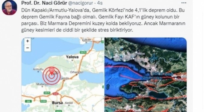 Prof. Dr. Görür Bursa Gemlik Körfezi depremi sonrası uyardı
