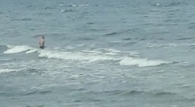 Bursa'da buz gibi havada denize girdi