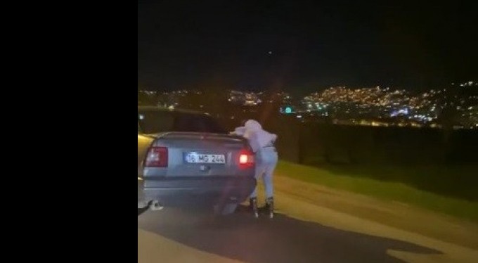 Bursa'da patenli gencin tehlikeli yolculuğu kamerada