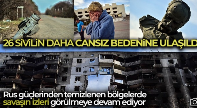 Bucha'da sivillerin cansız bedenleri toplu mezarlara gömülüyor