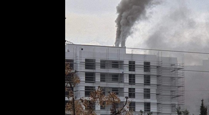 Bursa'da lüks rezidans inşaatında korkutan yangın